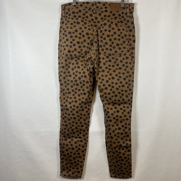 Madewell Jeans Women’s 10" High-Rise Skinny in Leopard Dot Print Size 31 - Picture 3 of 7